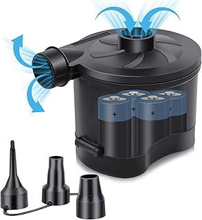 Electric Air Pump, Portable USB Mini Electric Air Pumps, Air Pumps for Inflatables, Camping Fast Inflator and Deflate, 3 Inflator Nozzles for Mattress/Pool