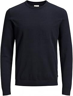 JACK & JONES Mens Basic Knit Crew Neck Slim Fit Cotton Comfort Sweater