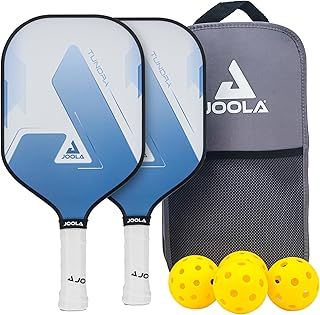 JOOLA Blue Lightning Pickleball Set Including 2 Bats, 4 Balls and Bag, Ideal for Recreational Players, Blue, 7 Pieces