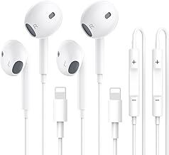 2 Pack In-Ear Headphones [MFi-Zertifiziert] iPhone Wired Earphones Built-in Microphone & Volume Control Earbuds Compatible with iPhone 14/Pro Max/Pro/Plus/13/12/11/SE/XR/XS/8/7 Applicable to all iOS