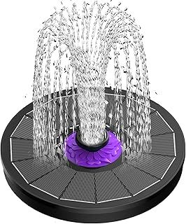 SZMP Solar Fountain with Flower, 3.5W Bird Bath Fountains, Solar Powered Garden Water Feature Pump for Humingbirds, Outdoor Water Fountain with 7-in-1 Nozzles, 4 Fixed Pipes for Garden, Pool, Pond