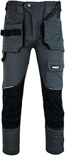 MS9 Mens Cargo Combat Slim Fit Stretch Spandex Elasticated Flexible Work Working Trouser Trousers Pants Jeans