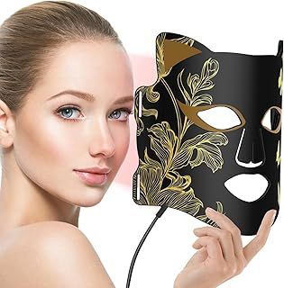 LED Face Mask With Cooling Mask | 1 + 7 : Near-Infrared Light + 7 Color LED Light Therapy Mask | Anti Acne, Anti Aging, Brightening, Firming, for at Home Facial Daily