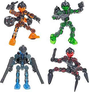Zing Klikbot, Series 3 Guardians, Complete Set of 4 Poseable Action Figures with Weapons, Includes Blitz, Sabre, Barrage and Tempest, Translucent, Stop Motion Animation Figures