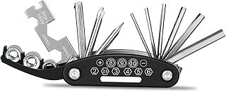 Kitbest Bike Repair Tool Kit, Bike Puncture Tire Patch Repair Tool Kit Contains 16-in-1 Bicycle Multi Tool, Portable Bicycle Cycling Road Mountain Bike Accessories for Men Women