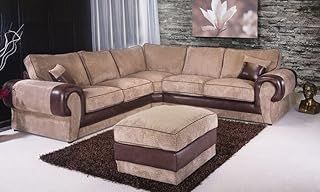 Kingsize Corner Sofa Fabric Grey Black Brown Mocha Soft Original Milan Suite Set (BROWN/MOCCHA, KINGSIZE CORNER SOFA (5 SEATER))