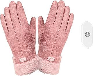 Women's USB Heated Gloves, Ladies Warming Gloves, USB Heating Gloves, Charging Heating Gloves, Electric Rechargeable Battery Pink Heating Gloves For Women, Gift For Outdoor Cycling Montorcycle Camping
