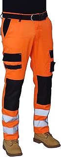 Mens Hi Viz Work Trousers Cargo Combat Army Trousers BOP-01