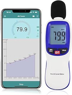 Decibel Meter Wireless Sound Decibel Meter with App Data Logging Bluetooth Portable Sound Level Meter 30~130dBA High Accuracy SPL Meter for Classroom, Office, Home and etc.