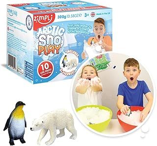 Zimpli Kids Arctic SnoPlay Sensory, Magically Turns Water into Artificial Fake Instant Snow, Value Outdoor & Indoor Toy for Children, Sensory Play, Water Toy, Snow Decoration
