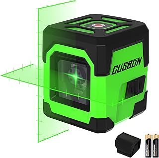 Laser Level with Markings,CUSBON Green Beam Cross Line Laser Vertical & Horizontal Self Levelling Laser Level with Manual/Self-Leveling Mode(Bag and Batteries Included)