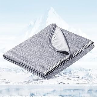 Avoalre Cooling Blanket for Night Sweats Q-Max>0.5 Summer Blanket Throw Arc-Chill3.0 Fiber Keep Cool Lightweight Thin Blanket Breathable Double-sided for Bed Adult Kids(Gray, 200x220cm)