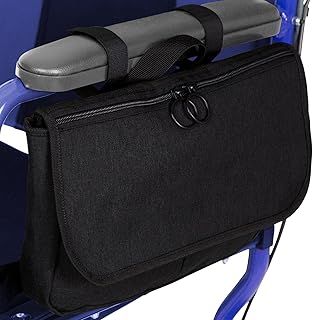 Vive Wheelchair Accessories Bag - Side Arm Rest Pouch for Rollator, Walkers, Power Wheel Chairs, Scooters - Storage Organizer for Elderly, Seniors, Adults - Lightweight, Heavy Duty