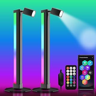 LED Light Bars, 2pcs Smart RGB Lightbar with Book Light, Ambient Lighting with DIY/Music Sync/ 8 Scene Modes, Gaming Lights LED TV Backlight with App Control, Colour Changing Light Bars for Room