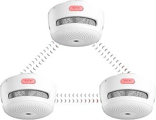X-Sense Wireless Interlinked Smoke Alarm, Mini Smoke Alarm for Home, 820 ft Transmission Range, Replaceable Battery-Operated Interconnected Fire Alarm, EN 14604, XS01-WR (RF Interconnected), 3-Pack