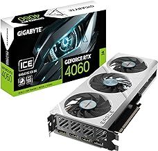 Gigabyte GeForce RTX 4060 EAGLE OC ICE 8G Graphics Card - 8GB GDDR6, 128bit, PCI-E 4.0, 2505MHz Core Clock, 2 x DisplayPort 1.4a, 2 x HDMI 2.1a, NVIDIA DLSS 3, GV-N4060EAGLEOC ICE-8GD