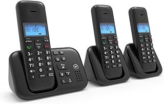 BT 3960 Cordless Landline House Phone with Nuisance Call Blocker, Digital Answer Machine, Trio Handset Pack