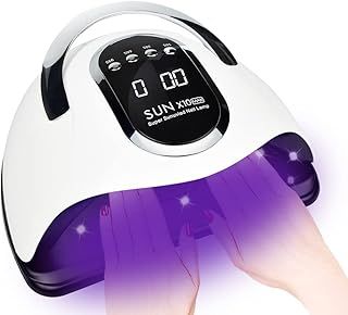 280W UV LED Nail Lamp, Fast Nail Curing Lamps for Home & Salon, 66 Beads Dryer for Gel Polish with Automatic Sensor/4 Timer Setting, Handle Professional Art Tools