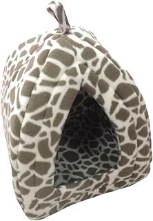 Pet Winks Grey Safari Cave Bed for Dogs & Cats Soft, Comfortable Triangle Design Anti-Slip Nest Machine Washable Pet Bed