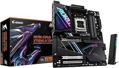 GIGABYTE X870E AORUS Xtreme AI TOP AMD AM5 LGA 1718 Motherboard, E-ATX, DDR5, 4X M.2, PCIe 5.0, USB4, WIFI7, 10GbE LAN, EZ-Latch, 5-Year Warranty