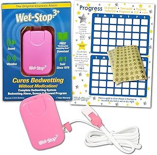 3 Bedwetting Alarm (PINK) 6 Alarms & Vibration, Enuresis Alarm, Incontinence, Potty Training