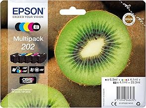 Epson 202 Kiwi Genuine Multipack, 5-colours Ink Cartridges, Claria Premium Ink, Black/Yellow/Magenta/Cyan, Standard Capacity