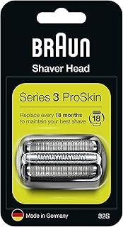Braun Series 3 Electric Shaver Replacement Head, Easily Attach Your New Shaver Head, Compatible with All Series 3 ProSkin Electric Shavers, 32S, Silver