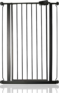 Safetots Extra Tall Metal Safety Gate Pressure Fit, 75cm - 82.6cm, Matt Black, 104cm in Height, Extra Tall Stair Gate, Tall Baby Gate, Easy Installation
