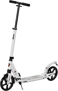 HOMCOM Folding Kick Scooter 2 Big Wheels Teens Adult 14+ Adjustable Ride On