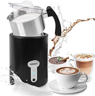 Duronic Milk Frother Electric MF500 BK Coffee Milk Frothers Steamer, Automatic Hot and Cold Foam Maker, Hot Chocolate Machine with Milk Heater and Warmer for Latte Froth, Coffees and Matcha