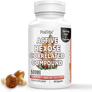 Active Hexose Correlated Compound 500mg - Supports Immune Health, Liver Function & T-Cell/Natural Killer Cell Activity - 60 Veggie Capsules (Pack of 1)