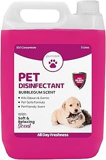 Trade Pet Disinfectant 5l-Powerful Formula Cleaner, Deodoriser For Kennel, Cattery, Outdoor Surfaces & Artificial Grass-Biodegradable-Dog Safe-Bubblegum Fragrance