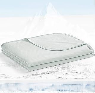 Avoalre Cooling Blanket 150x200cm Arc-Chill 3.0 Cool Fiber Bamboo Blankets Q-MAX>0.5 Summer Blanket with Double-sided Design Absorb Heat Soft Lightweight Cool Bed Blanket Queen Size Gray