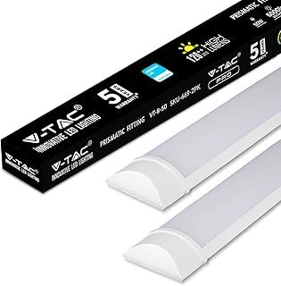 V-TAC LED Batten Light | 50W 5Ft LED Tube Lights 6500K White | Wall and Ceiling Batten Light | Shed Light, Kitchen and Garage Lighting | 5Ft - 150cm Samsung LED Tube Light [Pack of 2]