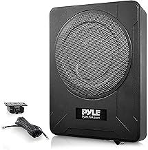 Pyle 20cm Underseat Car Subwoofer – 600W Active Subwoofer with Built-in Amplifier, Low & High-Level Inputs, Car Audio Speaker for Any Vehicle, Black