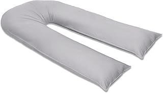 sleepdove 12Ft U Pillow Body/Bolster Support Maternity Pregnancy Support Pillow with Free Removable Cotton Blend Breathable Zip Cover - Made in UK (Silver)