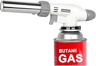 Sondiko Butane Torch, Waterproof and Wind-Resistant Industrial Torch, Refillable Power Soldering Torch, Adjustable Flame Torch Lighter for Metal Welding, Baking Outdoor (Butane Gas Not Included)