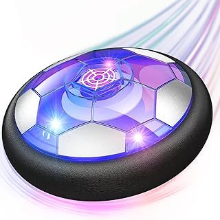 Ancesfun Kids Toys Hover Football Set, Rechargeable Hover Ball Gift with Colorful LED Lights & Protective Foam Bumper, Air Power Soccer Hover Ball for Boy Girl 3 4 5 6 7 8-12 Years Old