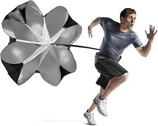 Tioamy Running Speed Chute Resistance Parachute 56 inch Running Umbrella Training Sprint Power Soccer Trainer for Runner, Football, Soccer Drilling