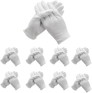 48 Pcs White Cotton Gloves - Moisturizing Gloves for Dry Hands, Eczema Care, Cosmetic Use, Stretchable Lining, Serving & Jewelry Inspection
