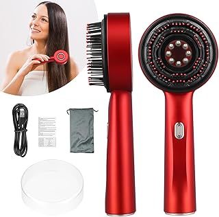 3 in 1 Electric Scalp Massaging Brush with IPX7 Waterproof,Cordless Red Light Hair Massager,Scalp Massage Comb,Hair Oil Applicator,Massager for Stimulates Hair Growth(Red)
