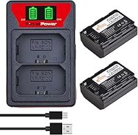 Pickle Power NP-FZ100 Battery Replacement and Dual LCD Battery Charger, 2 X 2280mAh Camera Batteries for Sony A7 III, A7 IV, A7R3, A7R IV, A7R III, A7S III, A7C, A6600, ZV-E1,FX3, FX30, A1, A9 II