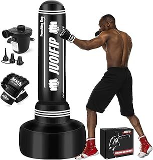 NZQXJXZ Punching Bag with Stand Adult 70”- Free Standing Boxing Bag with Boxing Gloves and Electric Air Pump, Women Men Stand Kickboxing Bags for Training MMA Muay Thai Fitness Beginners