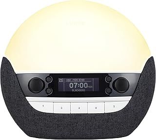Lumie Bodyclock Luxe 750DAB - Wake-up Light with DAB Radio, Bluetooth Speakers, Low-Blue Light for Sleep