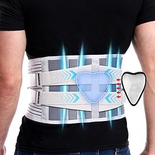 Back Support Belt Add Lumbar Pad for Men & Women, Back Brace with 4 Stays and Lower Back Pain Relief Removable, Breathable Anti-skid lumbar support belt for Herniated Disc