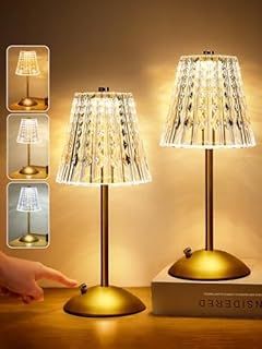 One Fire Touch Lamps Bedside Lamps Set of 2, 10-Way Dimmable, 3 Colors Rechargeable Battery Operated Cordless Lamp, Small Table Lamps for Living Room Bedroom