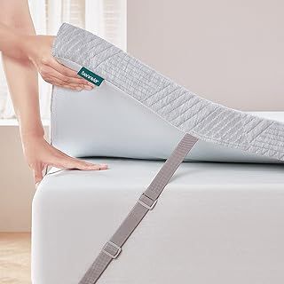 Mattress Topper Kingsize Bed Thick, Mattress Topper Kingsize Bed with Machine Washable Bamboo Fibre Cover