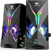 OROW Computer Speakers, Desktop Speakers with Various Colorful LED, 10W Gaming Speakers with Volume Control,RGB Computer Speakers for Monitor/Laptop
