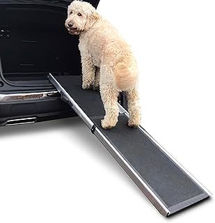 Hewitt And Blue Large Dog Car Ramp - Heavy Duty, lightweight and easy to use with EasyGlide opening and a SureGrip non slip surface. Telescopic - simply extend to the required length. Easy to fold.