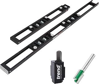 Trend Two-Part Skeleton Hinge Jig Kit with Corner Chisel & CraftPro Cutter for Hinge Recess Cutting & Door Installations, H/JIG/CK